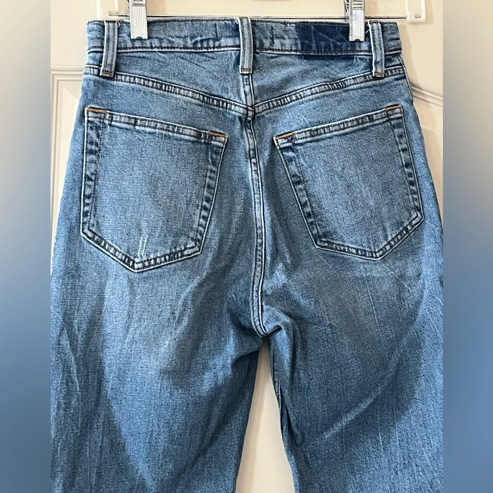 Abercrombie & Fitch Distressed Ankle  Straight Hi-Rise Jeans Women’s Size 2 - Picture 3 of 16